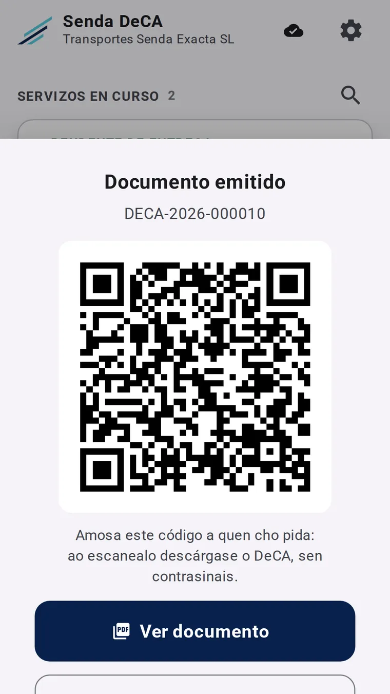 Descarga directa do documento ao escanear o QR, sen contrasinal